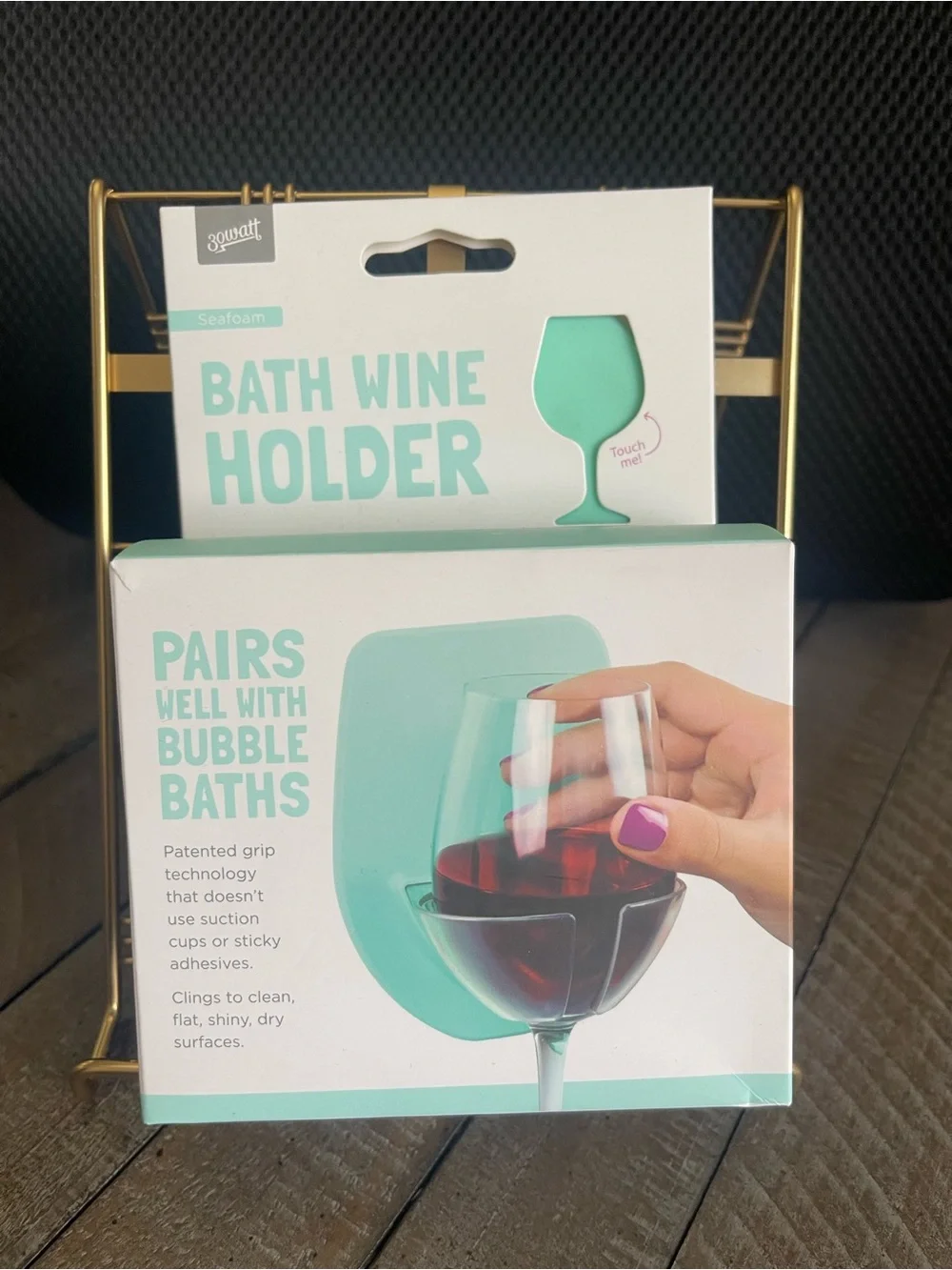 Seafoam Bath Wine Holder - Grip Mount